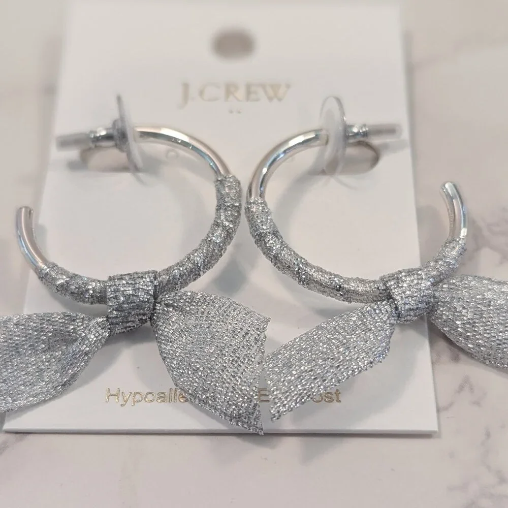 J.Crew Factory Ribbon Wrapped Hoop Earrings